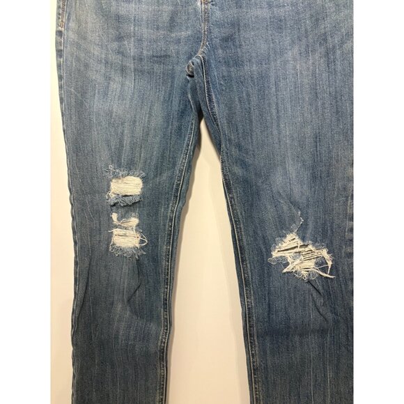 Old Navy Womens Boyfriends Distressed High Jeans With‎ Frayed Hem Size 4 - Picture 2 of 9
